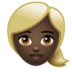 WhatsApp里的女：深色肤色，金发emoji表情