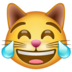 WhatsApp里的喜极而泣的猫emoji表情