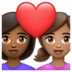 WhatsApp里的情侣: 女人女人中等-深肤色中等肤色emoji表情