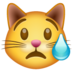 WhatsApp里的难过的猫emoji表情