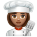 WhatsApp里的女厨师：中等肤色emoji表情