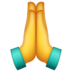 WhatsApp里的双手合十、祈祷的手emoji表情
