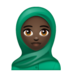 WhatsApp里的戴头巾的女人：肤色黝黑emoji表情