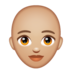 WhatsApp里的女性：中浅肤色，秃顶emoji表情