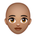 WhatsApp里的女性：中等肤色，秃顶emoji表情