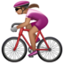 WhatsApp里的女子自行车运动：中等肤色emoji表情