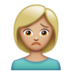 WhatsApp里的女人皱眉：中等浅肤色emoji表情