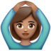 WhatsApp里的做“好”手势的女人：中等肤色emoji表情