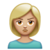 WhatsApp里的女性撅嘴：中等浅肤色emoji表情