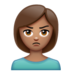 WhatsApp里的女性撅嘴：中等肤色emoji表情