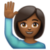 WhatsApp里的举手的女人：中等深色肤色emoji表情