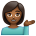 WhatsApp里的单手举起的女人：中黑肤色emoji表情